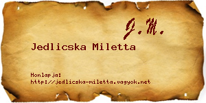Jedlicska Miletta névjegykártya